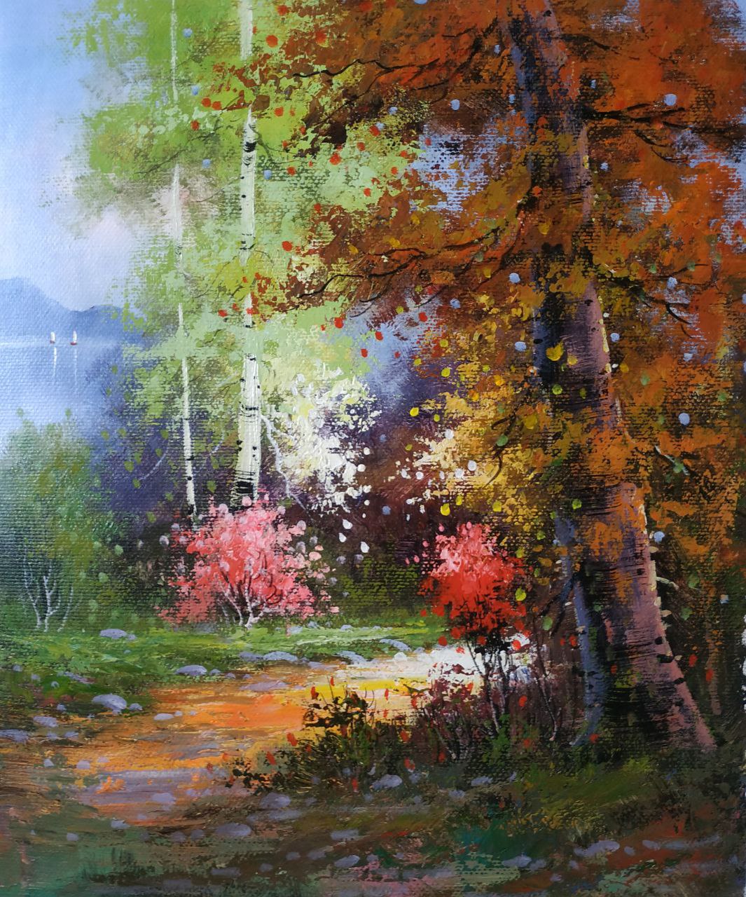 Картина маслом Полянка 50х60